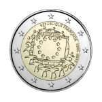 2 euro 2015 year. 30 years of EU Flag, France