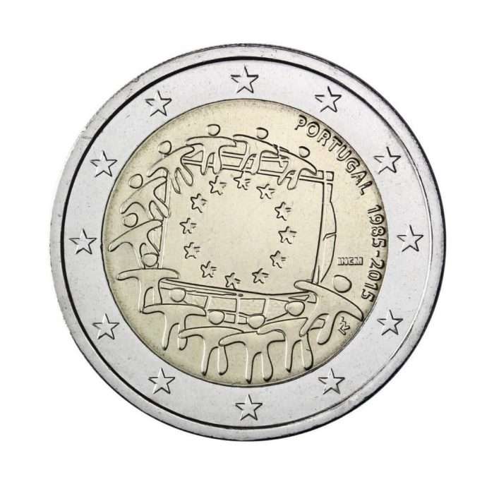 2 euro 2015. 30 ° anniversario della bandiera dell'UE, Portogallo - immagine 1