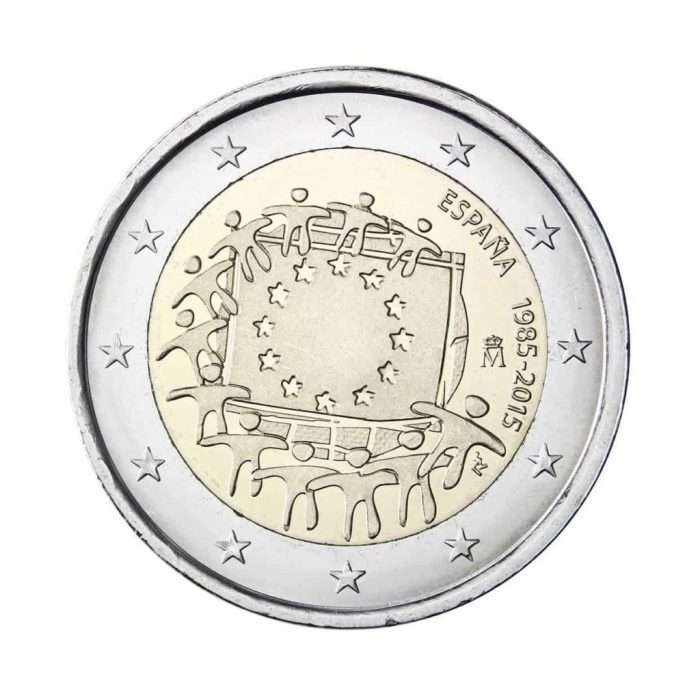 2 euros 2015. 30 aniversario de la bandera de la UE, España - Imagen 1