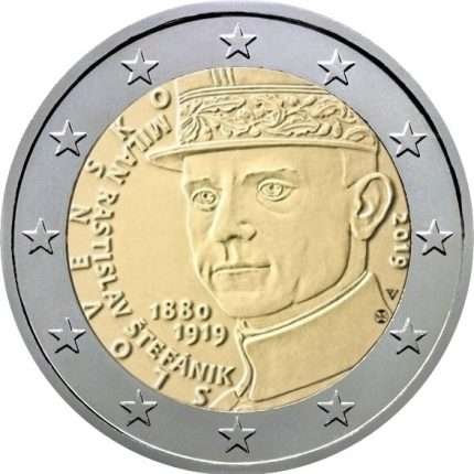 2 euroa 2019 Slovakia Milan Stefanek - 100 vuotta kuolemasta