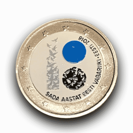 2 euros moneda de color - Estonia 100 años (diseño 2019)