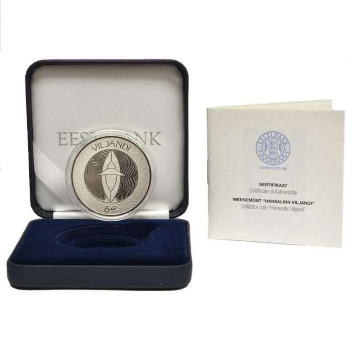 Moneda de plata €8 Estonia 2019 - Ciudad Hanseática de Viljandi - Imagen 3