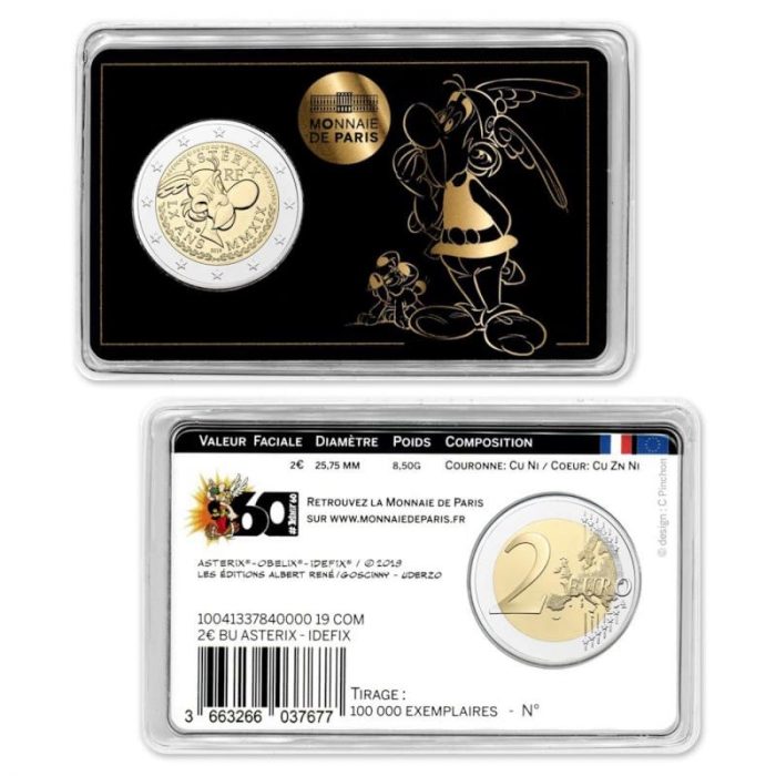 Франция 2019 астерикс1 2 euro Francia 2019 (carta) - 60 ° anniversario del cartone animato Asterix (Asterix) - immagine 2