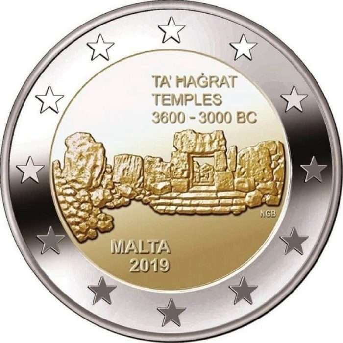 2 euros Malta 2019 - Templo Ta Hagrat - Imagen 1