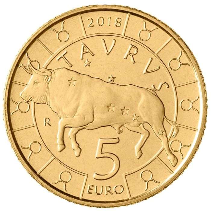 5 euro San Marino "Segni zodiacali Toro" 2018 - immagine 1