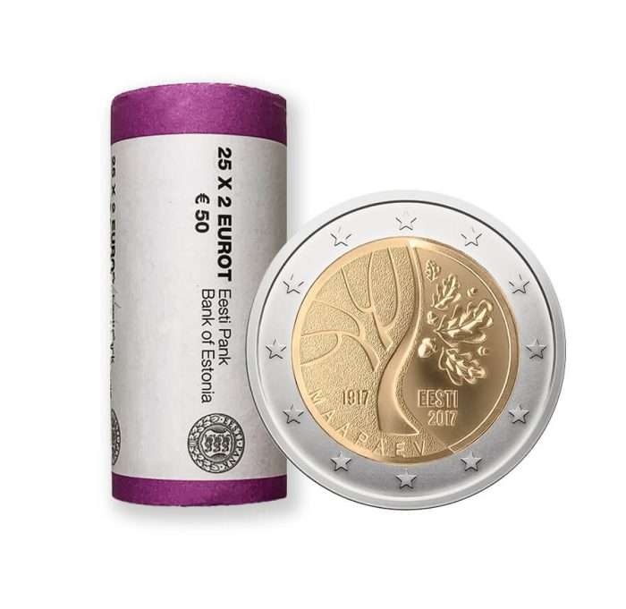 ESTONIA-2-EURO-2017---100-YEARS-OF-THE-EVENTS-THAT-PRECEDED-ESTONIA’S-INDEPENDENCE RULL. 2 euro 2017. Eesti - Noorte Maapäev - Image 1