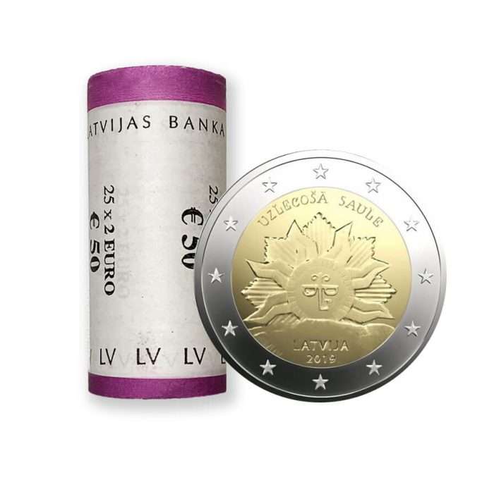 ROTOLO. 2 euro Lettonia 2019 - Sol Levante - immagine 1