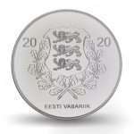 Серебряная монета 15 евро Эстония 2020 - Йюри Яаксон 150 лет — изображение 2