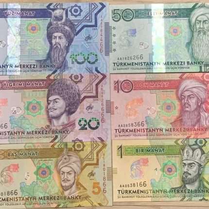 Банкноты Туркменистана набор из 6 штук