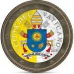 Moneta di colore. 50 centesimi. Stemma del Vaticano.