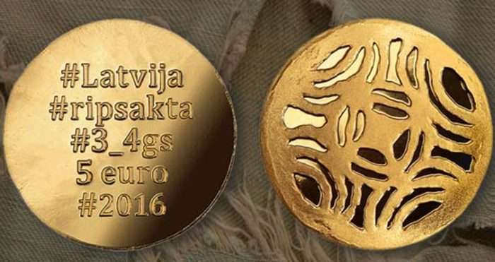 Conjunto de 3 monedas de oro 2016/2017/2018, Letonia - ¡Broches de oro! Exclusivo! - Imagen 4