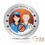 Commemorative medal. Coronavirus pandemic-Thank you to doctors