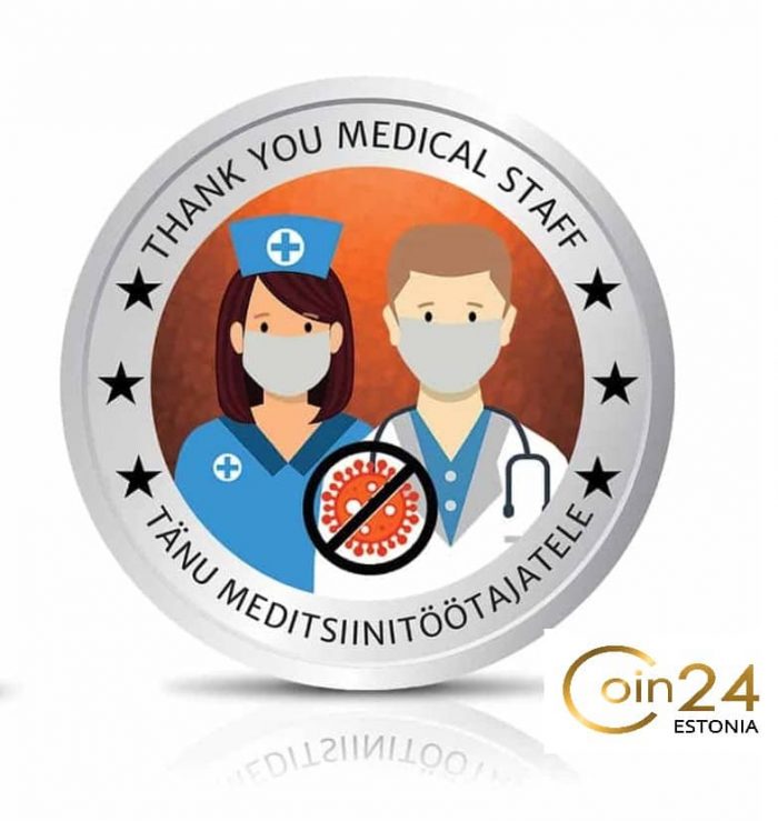 Commemorative medals. Coronavirus pandemic (Set of 4 pieces) - Image 2