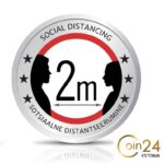 Muistomitali. Koronaviruspandemia-pidä sosiaalinen etäisyys