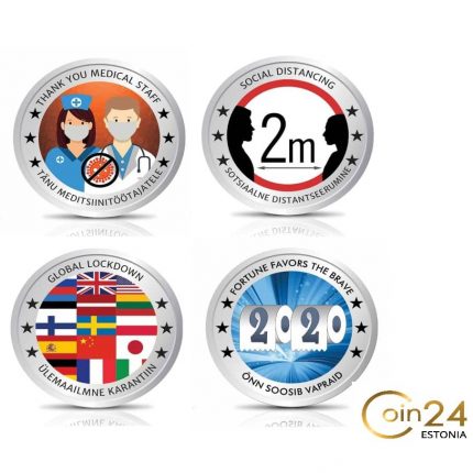 Commemorative medals. Coronavirus pandemic (Set of 4 pieces)