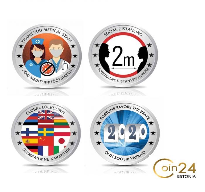 Commemorative medals. Coronavirus pandemic (Set of 4 pieces) - Image 1