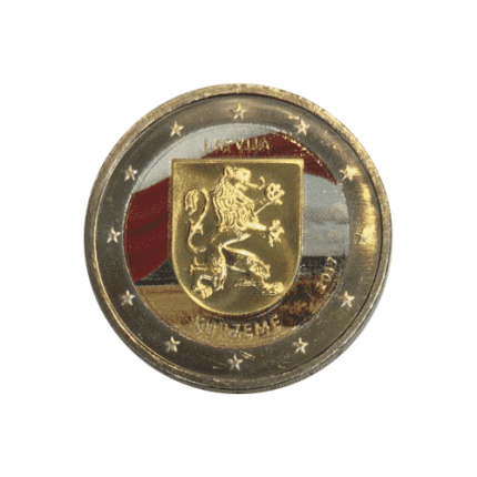 Moneda de color 2 euros. 2017. Letonia. Kurzeme