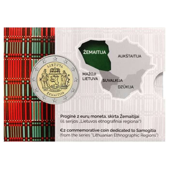LITVA 2 EUR 2019 CC-1 Leedu 2 euro 2019a. BU Mündikaart - Zemaitija - Image 1