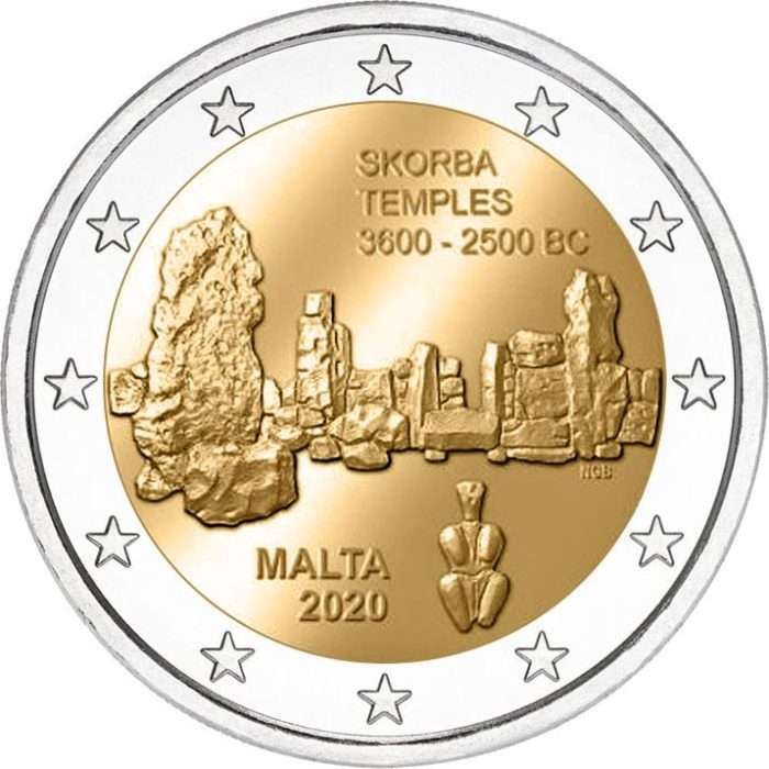 ROLL. 2 euro 2020. Malta. Templi Di Skorba - immagine 2