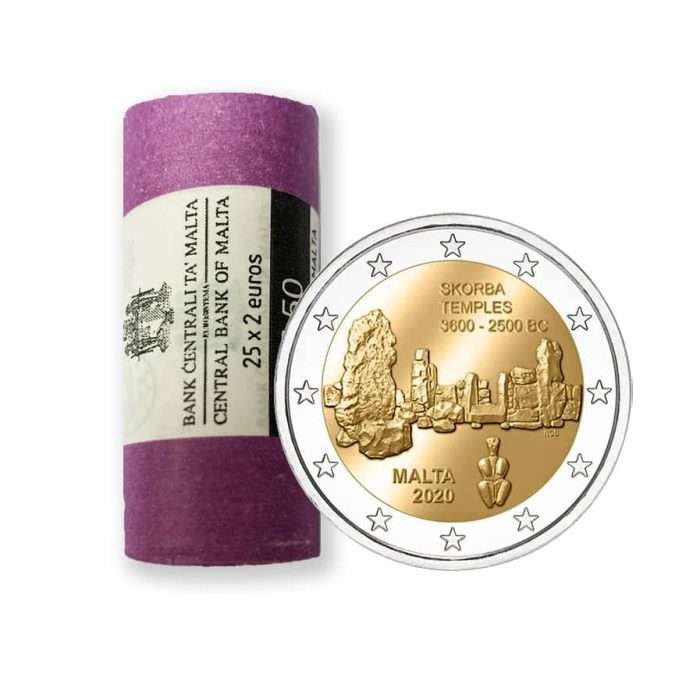 ROLL. 2 euro 2020. Malta. Templi Di Skorba - immagine 1