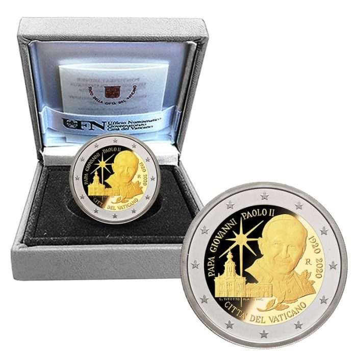 2 Euro 2020. Vatican. Centenary of the birth of Saint John Paul II (Proof) - Image 1