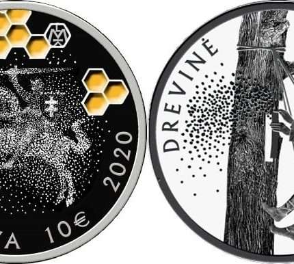 Серебряная монета 2020 года. Литва (10€) Бортничество