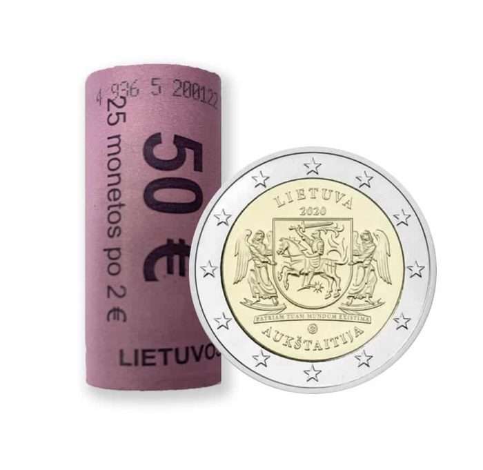 coins-rolls51165 ROTOLO. Lituania 2 euro 2020-Aukštaitija - immagine 1