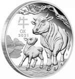 Серебряная монета 1 доллар Австралия 2021 - Год Быка