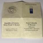 Серебряная монета 1992 года. Эстония (10 крон) Олимпиада в Барселоне — изображение 4