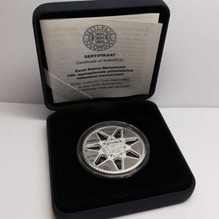 Silver coin of 2009. Estonia (10 kroons) 100. Dedicated to the Anniversary of Estonian National Museum