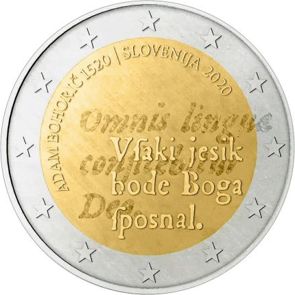 2 Euro Eslovenia 2020-500 años desde el nacimiento de Adam Bohoric