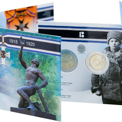 2 евро 2018 г. Эстония карточка UNC – Война за независимость 1918-1920 гг