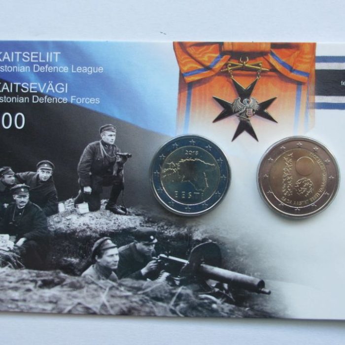 2 Euro 2018. Viron kolikkokortti. Viron vapaussota 1918-1920 (UNC) - Image 2