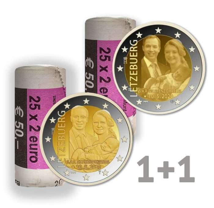 coins-rolls51115 RULL 2 euro Luxembourg 2020-Luksemburgi kroonprintsi Charlesi sünd (set) - Image 1