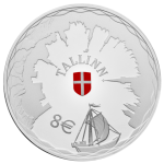 Silver coin €8 Estonia 2017 - Hanseatic city of Tallinn
