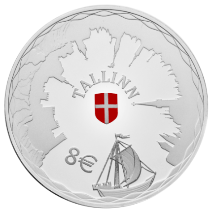 Hopeakolikko €8 Viro 2017 - Tallinnan hansakaupunki