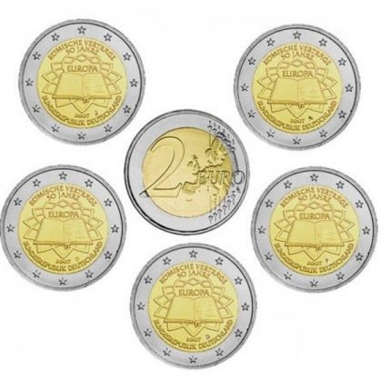2 euro 2007. 50 ° anniversario della firma del Trattato di Roma. Germania (A,D,F,G,J)