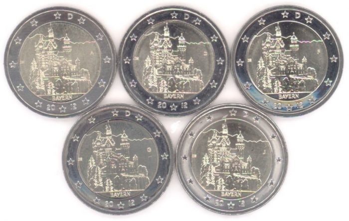 2 eurot 2012. Saksamaa. Baier (A,D,F,G,J) - Image 1