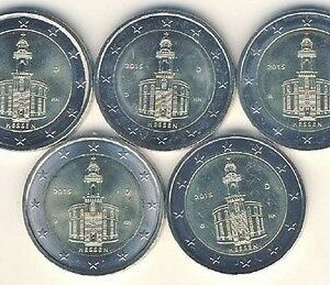 2 euros 2015. Alemania. Hesse (A,D,F,G,J)