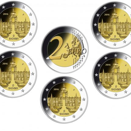 2 eurot 2016. Saksamaa. Dresdeni Zwingeri lossipark (A,D,F,G,J)