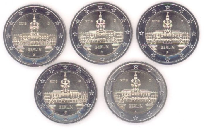 2 euro 2018. Germania. Berlino: Castello di Charlottenburg (A,D,F,G,J) - immagine 1