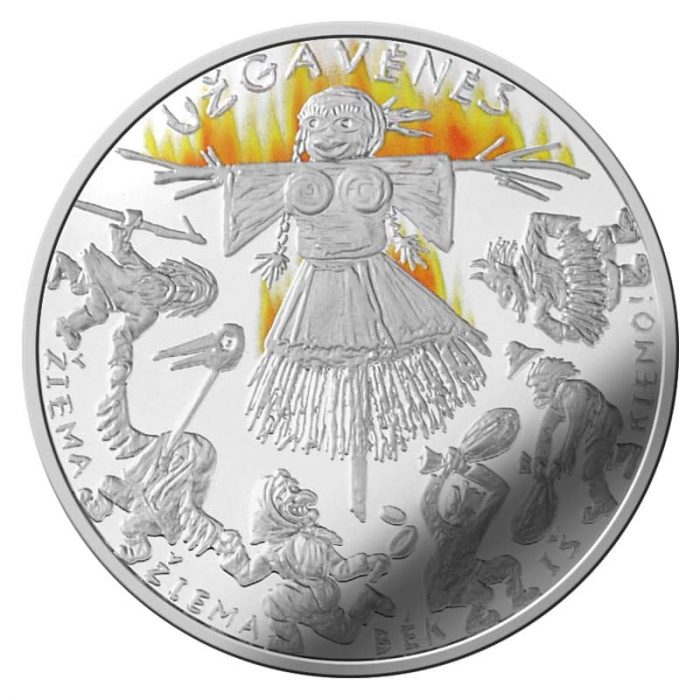 Moneda de plata de 2019. Lituania (5€) Mardi Gras - Imagen 2