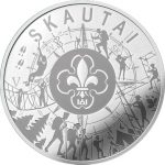 Серебряная монета 2019 года. Литва (5€) Скауты