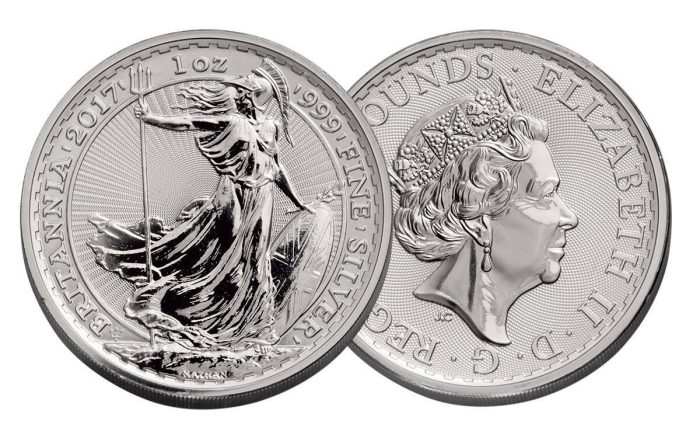 Moneta d'argento 2 sterline Gran Bretagna - Britannia (anni precedenti) - immagine 2