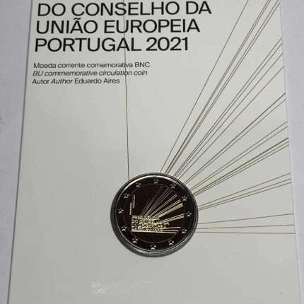 2 евро 2021 Португалия - Представительство Португалии в Совете ЕС карточка BU
