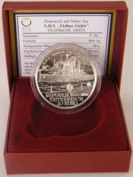 A silver coin. Austria (20€). The Austrian fleet - SMS Viribus Unitis 2006