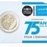 2 евро 2021 г Франция - 75 лет основания ЮНИСЕФ BU