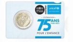2 euroa 2021 Ranska-75 vuotta Unicefin perustamisesta, BU