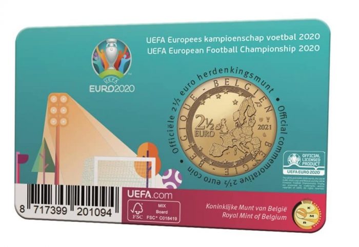 2,5 euro Belgio 2021 EURO 2020 BU - immagine 2