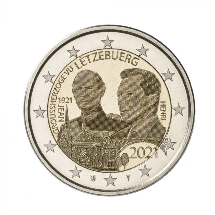 2 euro Luxemburgo 2021 - 100 años desde el nacimiento del Gran Duque Jean (foto) - Imagen 1